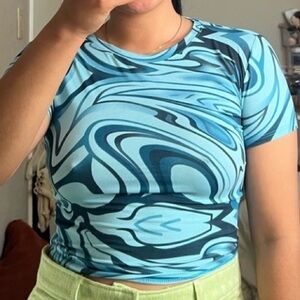 Aqua Swirl Short Sleeve Women's Tee